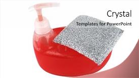  Presentation with bright colorful candy isolated - Slides featuring liquid dish washer - colorful clean soup isolated background and a  colored foreground