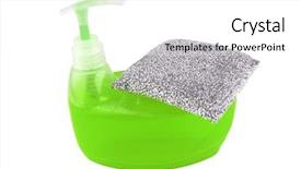  Presentation with clean - Cool new presentation theme with liquid dish washer - colorful clean soup isolated backdrop and a  colored foreground