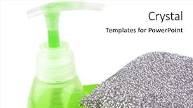  Presentation with clean - Theme enhanced with liquid dish washer - colorful clean soup isolated background and a  colored foreground