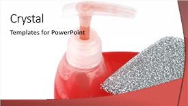  Presentation with bright colorful candy isolated - Beautiful PPT theme featuring liquid dish washer - colorful clean soup isolated backdrop and a  colored foreground