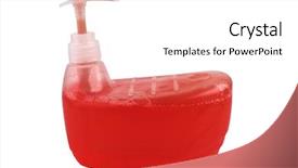  Presentation with bright colorful candy isolated - Audience pleasing PPT theme consisting of liquid dish washer - colorful clean soup isolated backdrop and a white colored foreground