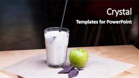  Presentation with green yogurt - Amazing PPT theme having liquid drink made from yogurt backdrop and a black colored foreground