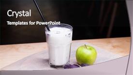  Presentation with green yogurt - Beautiful slide deck featuring liquid drink made from yogurt backdrop and a black colored foreground
