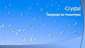  Presentation with blue drops - Amazing PPT theme having liquid drops on blue glass backdrop and a gray colored foreground