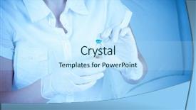  Presentation with liquid drug - Cool new presentation theme with liquid drug - ampoule in a hand backdrop and a sky blue colored foreground