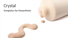  Presentation with foundation - Presentation having liquid foundation spilled background and a white colored foreground