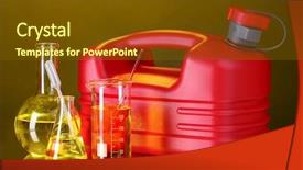  Presentation with fuel - PPT layouts having liquid fuels - canister and fuel in test background and a tawny brown colored foreground