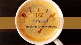  Presentation with pen laptop coffee cup clips - Theme with liquid fuels - coffee refill cup of fresh background and a gold colored foreground