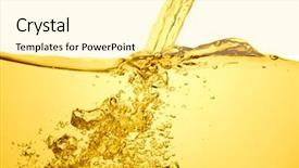  Presentation with summer drinking water - Presentation theme featuring liquid gas - orange summer drink with bubbles background and a blonde colored foreground