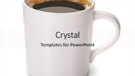  Presentation with coffee cup - Colorful PPT theme enhanced with liquid handling - cup of coffee isolated backdrop and a light gray colored foreground