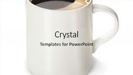  Presentation with coffee beans on a white - Colorful slide set enhanced with liquid handling - cup of coffee isolated backdrop and a sky blue colored foreground