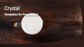  Presentation with beer - PPT layouts featuring liquid handling - glass of beer on wooden background and a wine colored foreground