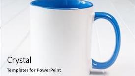  Presentation with liquid - Presentation theme enhanced with liquid handling - white cup with blue handle background and a sky blue colored foreground