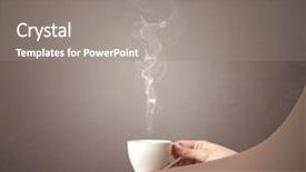  Presentation with hand holding colorful brain sketch - Cool new PPT layouts with liquid handling - young female hand holding steaming backdrop and a gray colored foreground