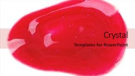  Presentation with fluid - PPT theme with liquid lipstick - red fluid lips gloss samples background and a red colored foreground