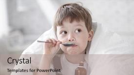  Presentation with syrup - Cool new PPT layouts with boy drinking cough syrup backdrop and a light gray colored foreground