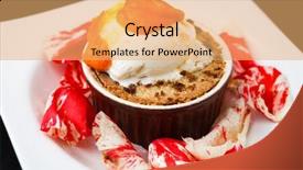  Presentation with ice cream - Slide deck consisting of liquid nitrogen - berry pie dessert with ice background and a yellow colored foreground