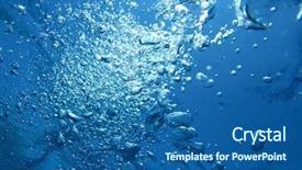  Presentation with blue water - Presentation design having liquid nitrogen - bubbles in blue water background and a  colored foreground