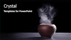  Presentation with liquid - Slide set with liquid on table against dark background and a black colored foreground