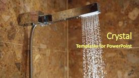  Presentation with stream - Amazing PPT theme having liquid pressure - hot shower with water stream backdrop and a tawny brown colored foreground