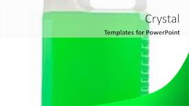  Presentation with disinfectant - PPT theme with liquid-soap-in-plastic-bottle background and a white colored foreground