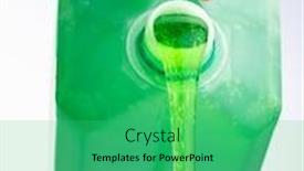  Presentation with hand soap - Slide set having liquid-soap-in-plastic-bottle background and a ocean colored foreground