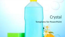  Presentation with dishwashing - Audience pleasing PPT layouts consisting of liquid with sponges and lemon backdrop and a  colored foreground