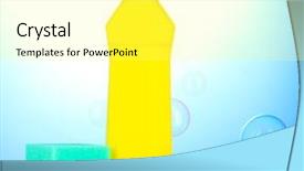  Presentation with dishwashing - Beautiful slide set featuring liquid with sponges and lemon backdrop and a  colored foreground