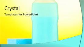  Presentation with dishwashing - Presentation design enhanced with liquid with sponges and lemon background and a blonde colored foreground