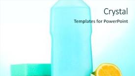  Presentation with dishwashing - Presentation theme enhanced with liquid with sponges and lemon background and a  colored foreground