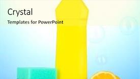  Presentation with dishwashing - Amazing PPT layouts having liquid with sponges and lemon backdrop and a  colored foreground