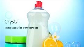  Presentation with dishwashing - Audience pleasing PPT layouts consisting of movie clapper board and colored film reels on brown table backdrop and a wine colored foreground