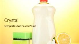  Presentation with dishwashing - Audience pleasing slide deck consisting of liquid with sponges and lemon backdrop and a  colored foreground