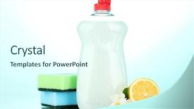  Presentation with dishwashing - Slide deck consisting of liquid with sponges and lemon background and a  colored foreground