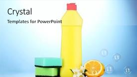  Presentation with dishwashing - Cool new PPT theme with two-month baby lying on her back on her mothers lap and looking at her backdrop and a soft green colored foreground