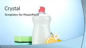  Presentation with dishwashing - PPT theme enhanced with liquid with sponges and lemon background and a  colored foreground