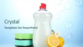  Presentation with dishwashing - Cool new slide deck with abstract christmas lights on background backdrop and a shamrock green colored foreground