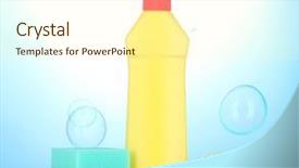  Presentation with dishwashing - PPT theme having liquid with sponges and lemon background and a  colored foreground