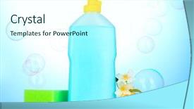  Presentation with dishwashing - Slide set featuring liquid with sponges and lemon background and a  colored foreground