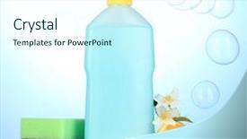  Presentation with dishwashing - Cool new presentation theme with liquid with sponges and lemon backdrop and a  colored foreground