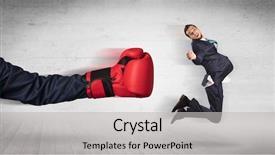  Presentation with boxing - Colorful slide set enhanced with liquidity management - arm with red boxing gloves backdrop and a light gray colored foreground