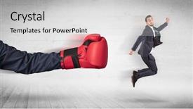  Presentation with boxing - Slides consisting of liquidity management - arm with red boxing gloves background and a light gray colored foreground