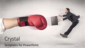  Presentation with job - Slide deck having liquidity management - businessman gets fired from his background and a lemonade colored foreground