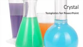  Presentation with chemicals - Colorful slide deck enhanced with liquids colorful in glass chemistry backdrop and a white colored foreground