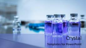  Presentation with flasks - Audience pleasing PPT theme consisting of liquids in a lab - pharmaceutical backdrop and a light blue colored foreground