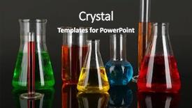  Presentation with test tubes - Cool new PPT theme with liquids on dark grey background backdrop and a dark gray colored foreground