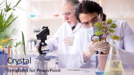  Presentation with lab - Theme enhanced with liquir sales - two chemists working background and a light blue colored foreground