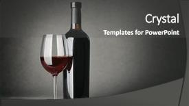  Presentation with wine store - PPT layouts with liquir store - bottle of wine and glass background and a dark gray colored foreground