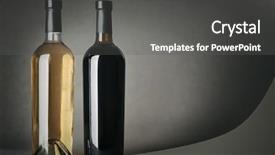  Presentation with wine store - Slides consisting of liquir store - bottles of wine on gray background and a dark gray colored foreground