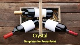  Presentation with wine store - Beautiful theme featuring liquir store - wine bottles in basket backdrop and a tawny brown colored foreground